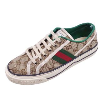 グッチ(Gucci)のグッチ スニーカー ローカット GG柄 シェリーライン 38 ベージュ(スニーカー)