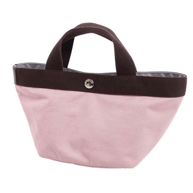 エルベシャプリエ バッグ ミニ ハンドバッグ キャンバス カバン 鞄 ピンク約15cmハンドル