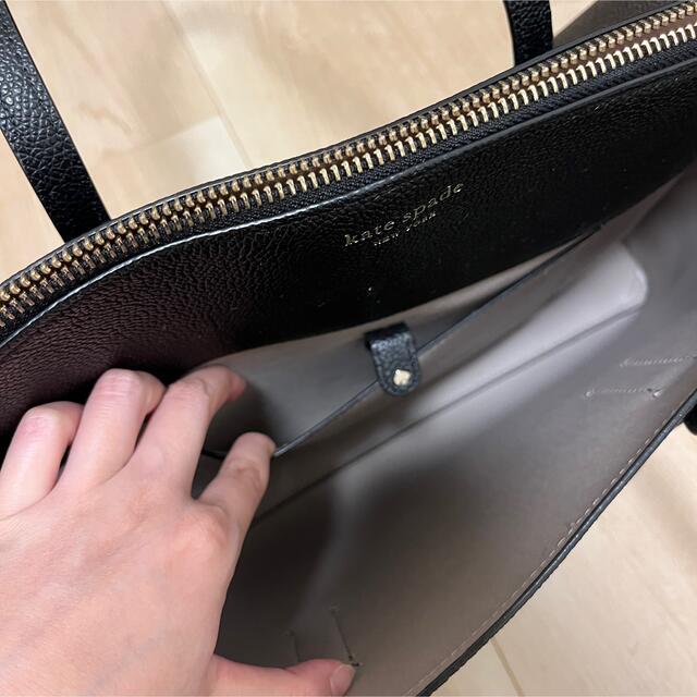 kate spade new york(ケイトスペードニューヨーク)のケイトスペード　ビジネスバッグ　黒　革　トートバッグ　ハンドバッグ レディースのバッグ(トートバッグ)の商品写真