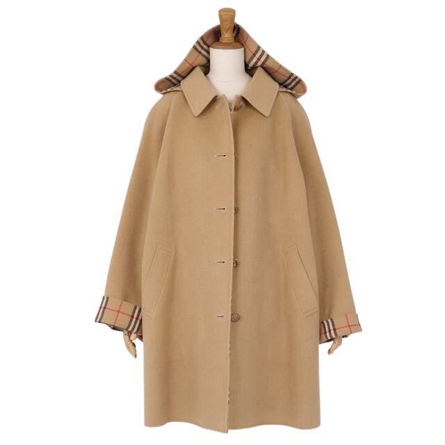 BURBERRY(バーバリー)のVintage バーバリー コート フード付き ウール カシミヤ 15 ベージュ レディースのジャケット/アウター(その他)の商品写真