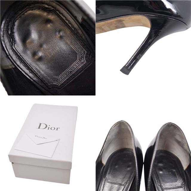 Christian Dior(クリスチャンディオール)のクリスチャンディオール パンプス ヒール リボン パテントレザー 37 レディースの靴/シューズ(ハイヒール/パンプス)の商品写真