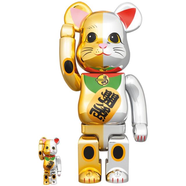 エイプBE@RBRICK  招き猫 千万両 金×開運 銀 100％ & 400%