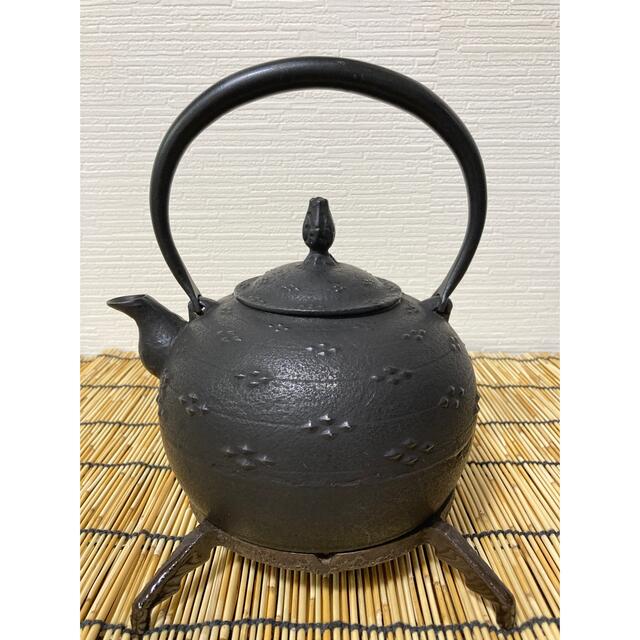 未使用品 工房和秋 金野和秋作 10型菱アラレ 南部鉄瓶 南部鉄器 調理