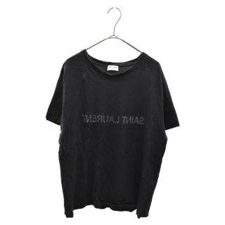 サンローラン(Saint Laurent)のSAINT LAURENT PARIS サンローランパリ Reverse Logo Tee 663278 Y36HE リバースロゴ 半袖Tシャツ 反転ロゴ カットソー ブラック(Tシャツ/カットソー(半袖/袖なし))