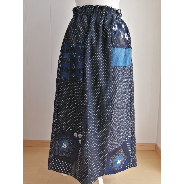 古布　藍染　絣　絵絣　ジャンパースカート