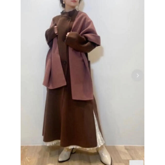 ロングコート LilyBrown リリーブラウン バイカラーストールリバーコート