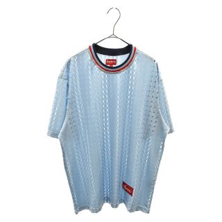 シュプリーム(Supreme)のSUPREME シュプリーム 22SS Perforated Stripe Warm Up Top Teal パーフォレイテッドストライプウォームアップトップ ライトブルー カットソー/Tシャツ(Tシャツ/カットソー(半袖/袖なし))