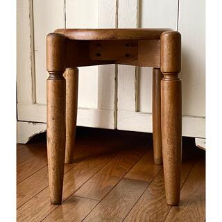 ヴィンテージ木製スツール 丸椅子 サイドテーブル 北欧 インテリア ...