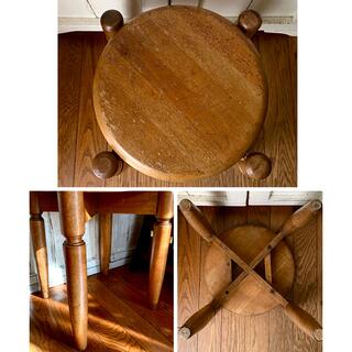 ヴィンテージ木製スツール 丸椅子 サイドテーブル 北欧 インテリア ...