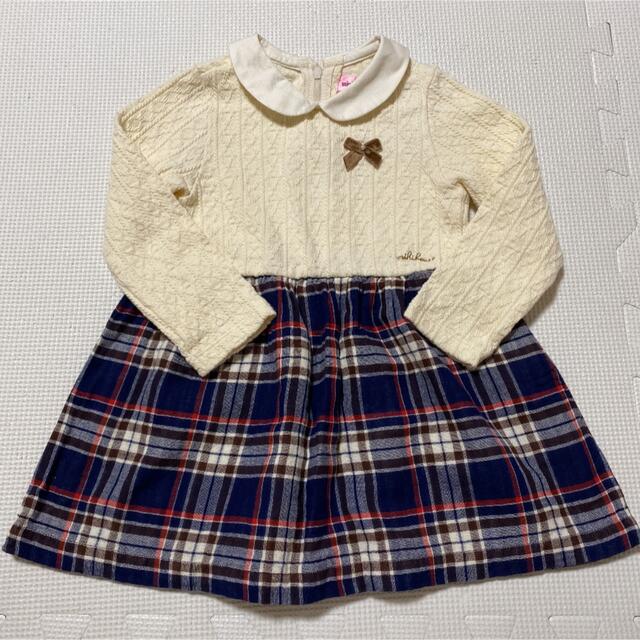 mikihouse(ミキハウス)の美品　ミキハウス　ワンピース　90 キッズ/ベビー/マタニティのキッズ服女の子用(90cm~)(ワンピース)の商品写真