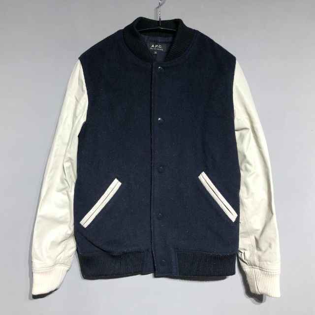 .C. アーペーセー ウール ラムレザー スタジャン ジャケット