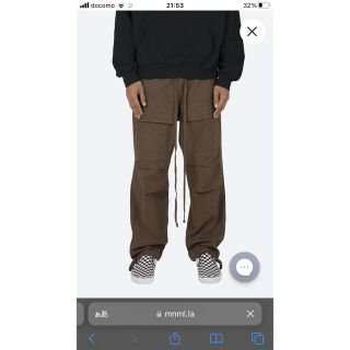 エッセンシャル(Essential)のmnml ブラウン　カーゴパンツ(ワークパンツ/カーゴパンツ)
