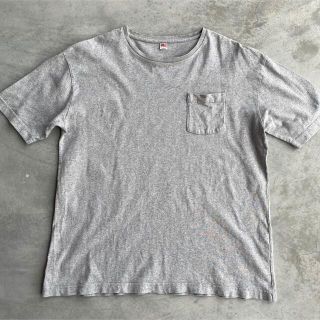 (NEVER) Acquiesce Tシャツ 胸ポケット 無地 グレー XL(Tシャツ/カットソー(半袖/袖なし))