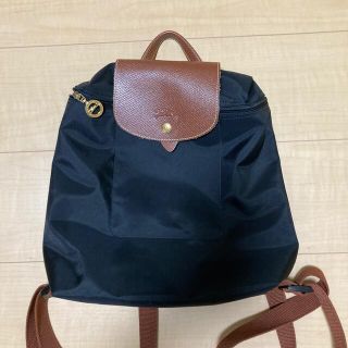 ロンシャン(LONGCHAMP)のロンシャン　リュック　黒(リュック/バックパック)