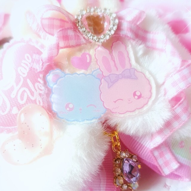 再販なしななうさ♡ななくま♡ふわふわリボンポニー ヘアゴム ...