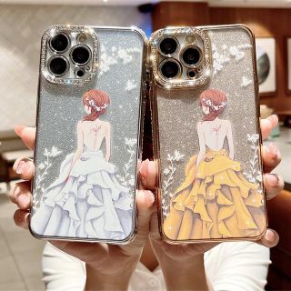 ☆最新作☆ キラキラケース 透明　女神　iPhone13ケース　パープル(iPhoneケース)