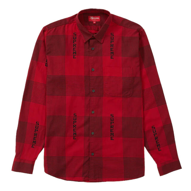 Supreme シャツ 赤 Supreme Logo Plaid Shirt メンズ トップス sog.sg