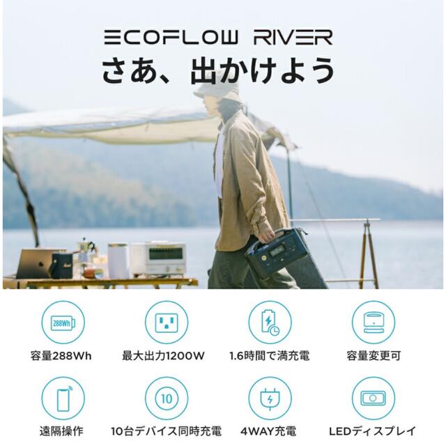 [新品未開封]EcoFlow ポータブル電源 大容量 RIVER 288wh