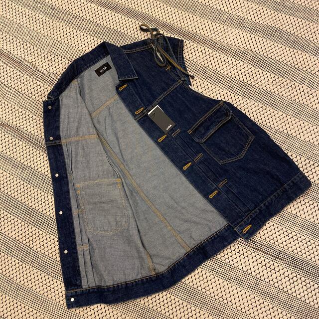 soduk スドーク　デニムベスト　ribbon denim vest 送料無料