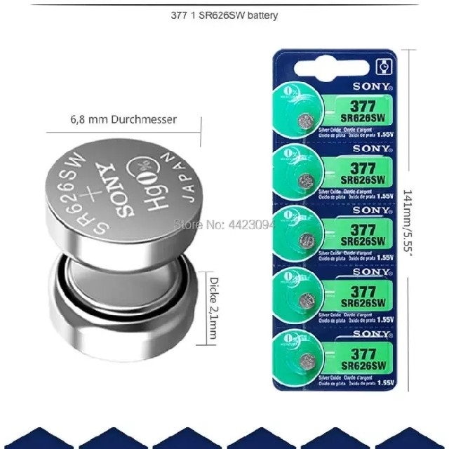 SONY(ソニー)のSONY　酸化銀電池　SR626SW(377)　1.55V　時計用電池　５個 メンズの時計(その他)の商品写真