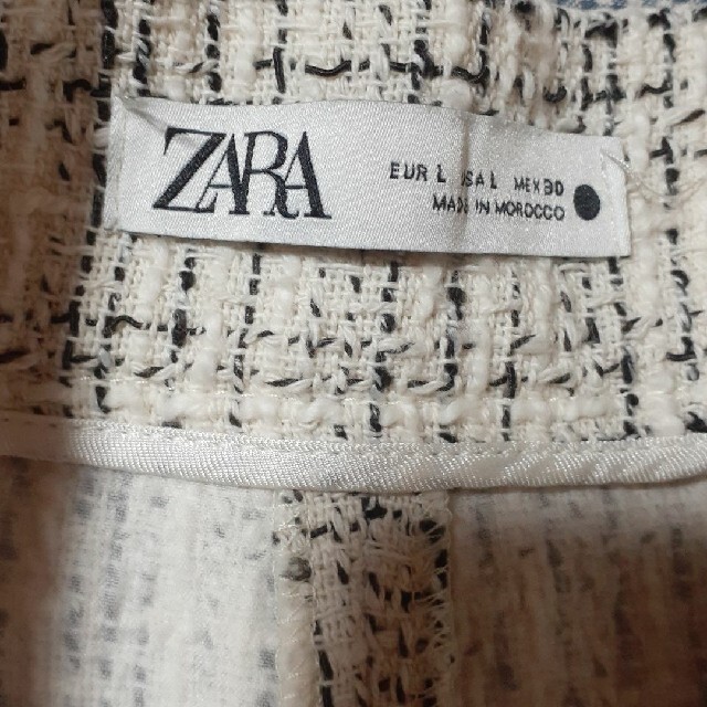 ZARA(ザラ)のZARA☆ツイード柄☆ワイドパンツ☆Lサイズ レディースのパンツ(カジュアルパンツ)の商品写真