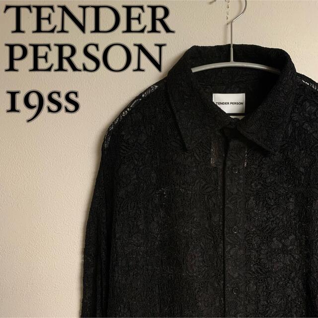 12600円 超格安 【極美品】TENDER PERSON テンダーパーソン LACE SHIRT 黒 シャツ