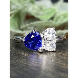 ブルーサファイア 1.13ct ダイヤモンド 計0.41ct Pt900 リング(リング(指輪))