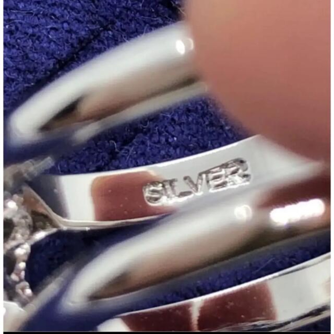 新品　未使用　２連　小粒　サファイアリング　指輪　11号　シルバー レディースのアクセサリー(リング(指輪))の商品写真