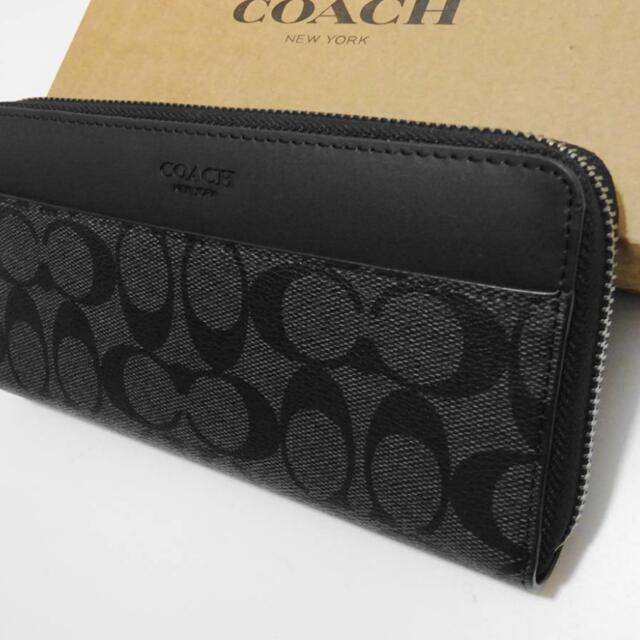 COACH(コーチ)の【新品-未使用】コーチ COACH シグネチャー チャコール×ブラック 長財布 メンズのファッション小物(長財布)の商品写真