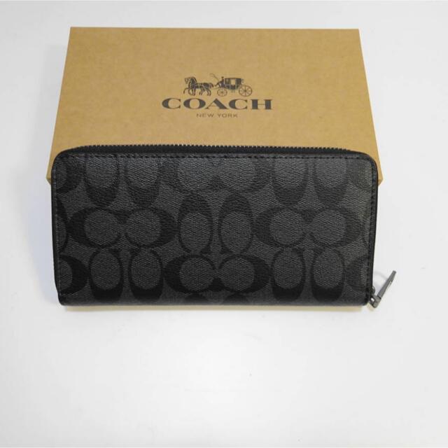 COACH(コーチ)の【新品-未使用】コーチ COACH シグネチャー チャコール×ブラック 長財布 メンズのファッション小物(長財布)の商品写真