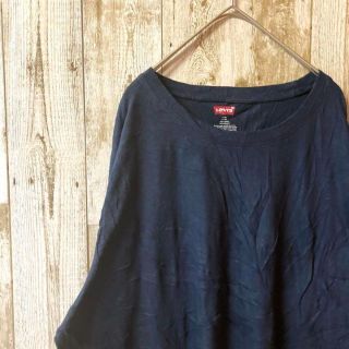 リーバイス(Levi's)のオーバーサイズ　ビッグシルエット　リーバイス　無地Tシャツ　ネイビー　紺色(Tシャツ/カットソー(半袖/袖なし))