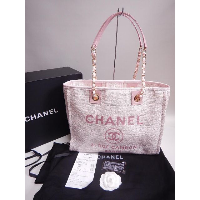 人気新品 CHANEL 31番台□ ピンク キャンバス トートバッグ ドーヴィル