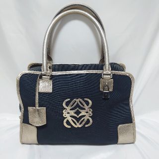 ロエベ(LOEWE)のLOEWE アマソナ ブラックゴールド カデナ キャンバスレザー(ハンドバッグ)