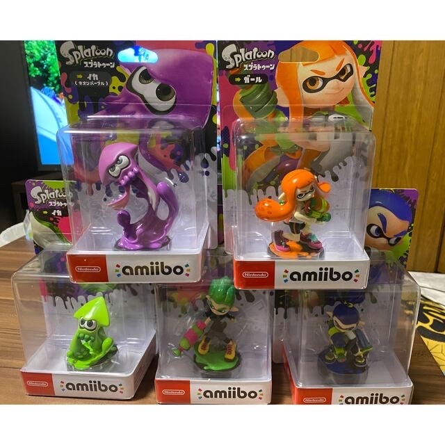 【新品未開封】amiibo スプラトゥーン5体セット　イカ、ボーイ、ガールなど