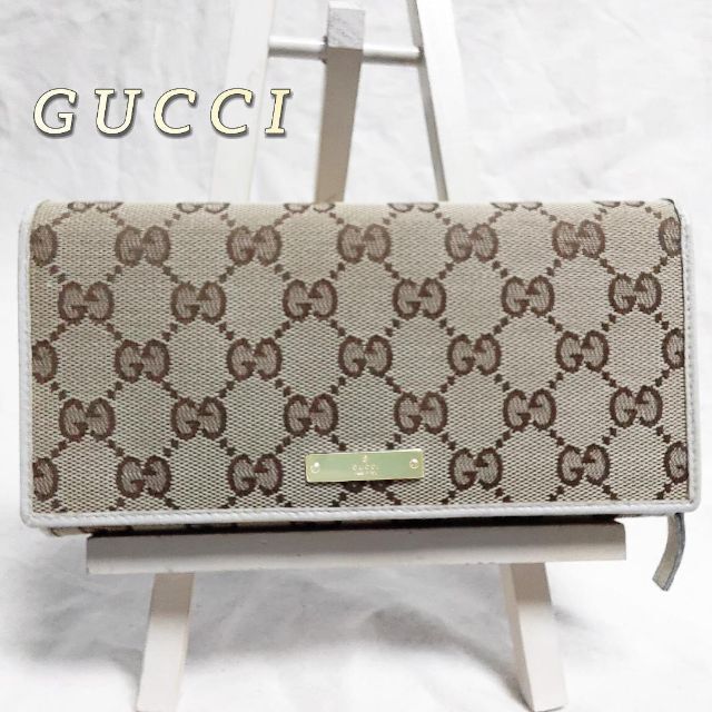 美品 GUCCI グッチ 折り財布 GGキャンバス