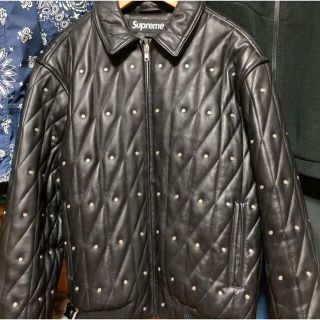 シュプリーム(Supreme)のsupreme quilted studded leather jacket(レザージャケット)