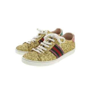 グッチ(Gucci)のGUCCI グッチ スニーカー 42(27cm位) ゴールド 【古着】【中古】(スニーカー)