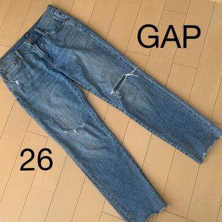 ギャップ(GAP)の【値下げ】GAP ガールフレンド　ジーンズ  デニム　ダメージ　　26(デニム/ジーンズ)