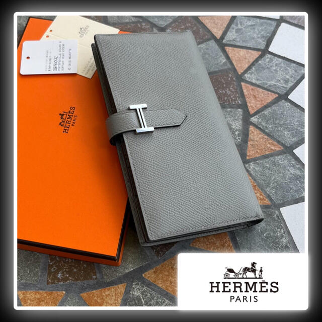 未使用に近い】HERMES 財布/ベアンスフレ 長財布 マチあり-