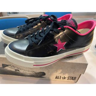 コンバース(CONVERSE)の日本製 コンバース ワンスター 黒×ピンク 25.5センチ 新品(スニーカー)