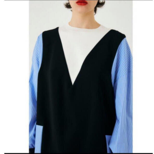 新品タグ付 ENFOLDダブルサテンニット×SHIRT PULLOVER38