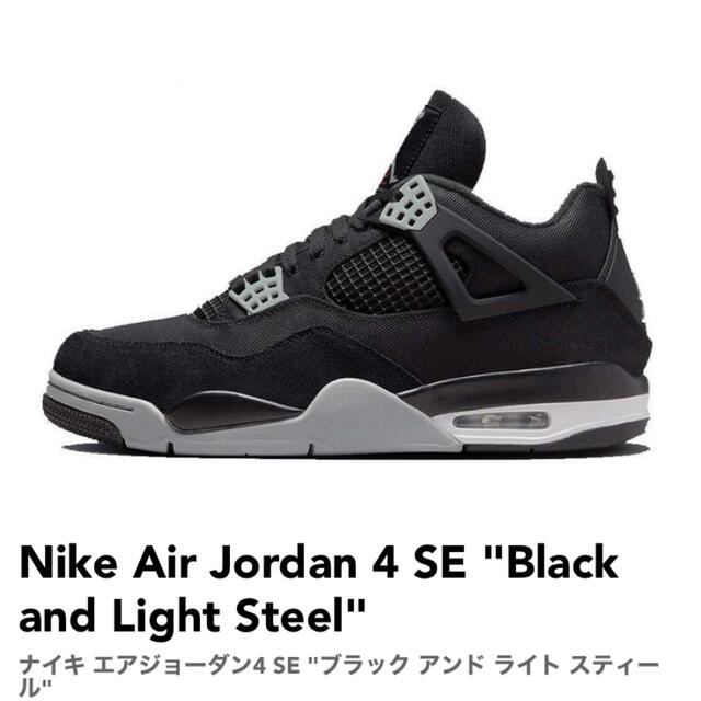 Air Jordan 4 SE  Black and Light Steel