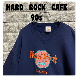 ハードロックカフェ(Hard Rock CAFE)の【最終値下げ＊90s】春物　ハードロックカフェ 刺繍 ゆるだぼ　スウェット (スウェット)