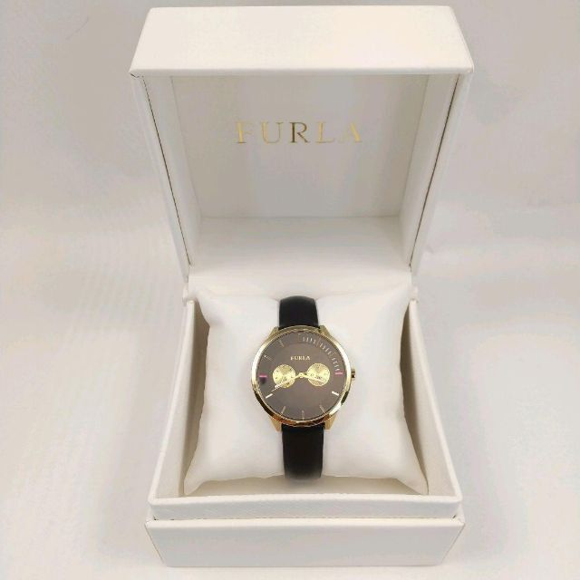 【美品】 FURLA フルラ 腕時計 メトロポリス イエローゴールド レザー