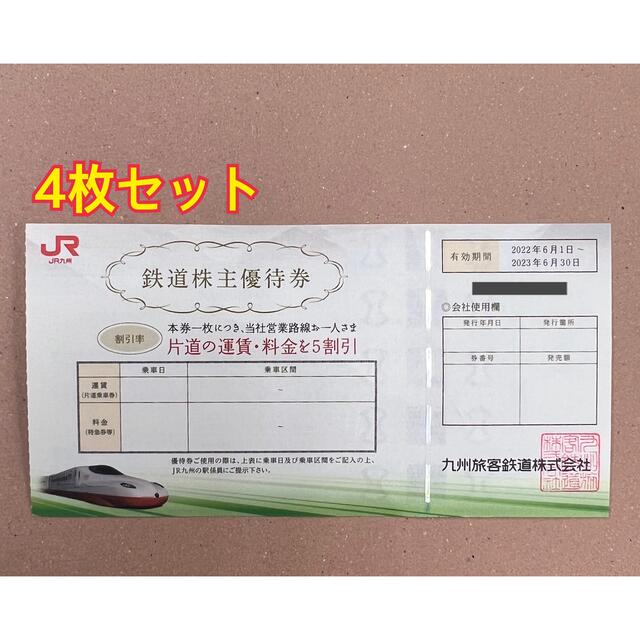 JR九州　株主優待　4枚セットチケット