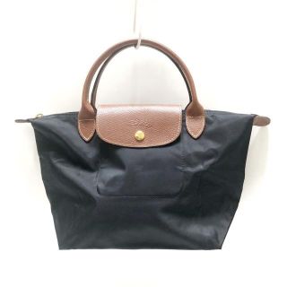 ロンシャン(LONGCHAMP)のロンシャン ハンドバッグ 黒×ブラウン(ハンドバッグ)