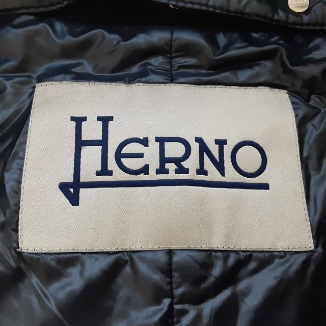 HERNO(ヘルノ)のヘルノ ダウンコート サイズ40 M美品  - 黒 レディースのジャケット/アウター(ダウンコート)の商品写真