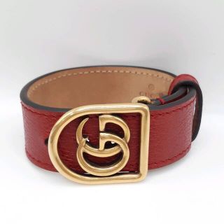 グッチ(Gucci)のGUCCI グッチ レザーベルト　GGマーモント　レザー　ブレスレット　ダブルG(ブレスレット/バングル)