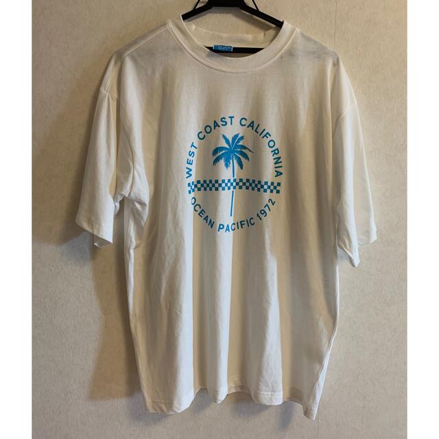 OCEAN PACIFIC(オーシャンパシフィック)のオーシャンパシフィックホワイトTシャツ　ＸL メンズのトップス(Tシャツ/カットソー(半袖/袖なし))の商品写真