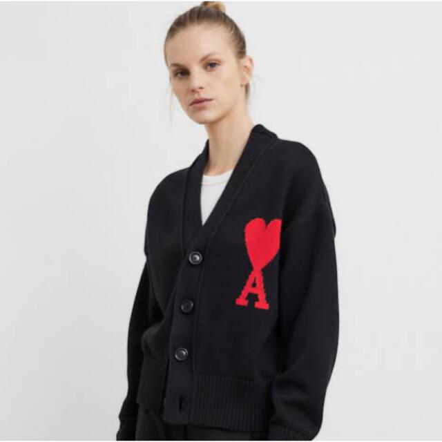 新品】AMI PARIS ハートロゴ カーディガン M 安心の海外正規品 esn